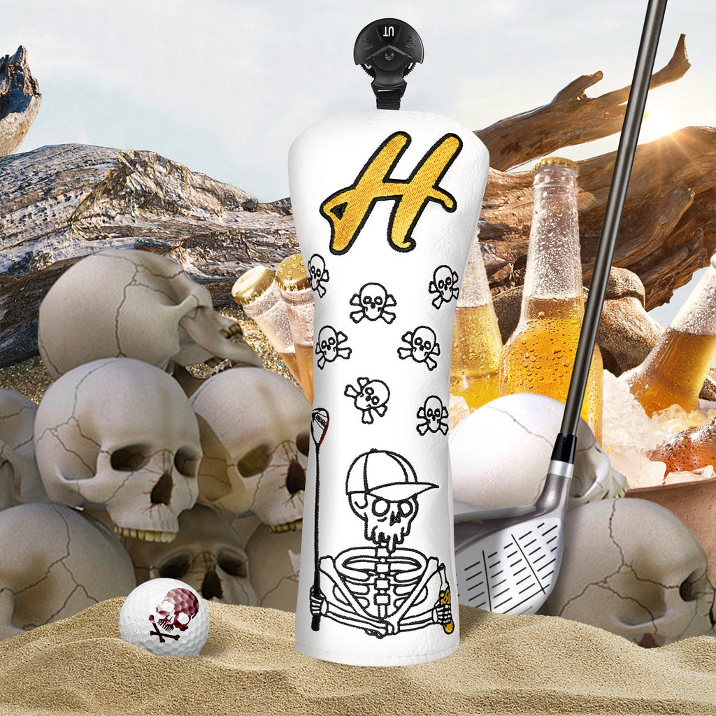 White Skull Golf Head Cover Set