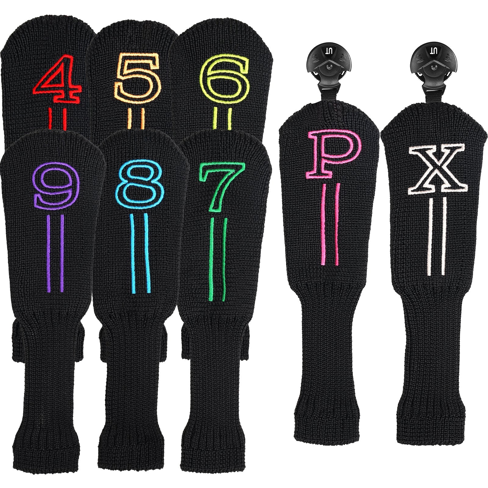 Black Knitted Iron Cover 8PCS£¨4-9,P,X£© Head Cover