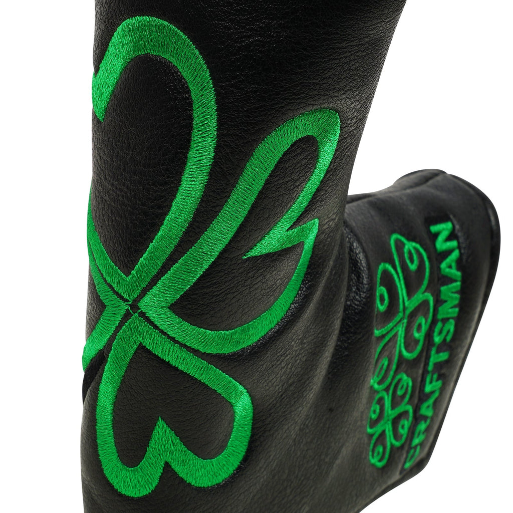Black Four Leaf Clover Blade Putter Head Cover Head Cover