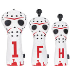 White PU Mask Head Cover Set