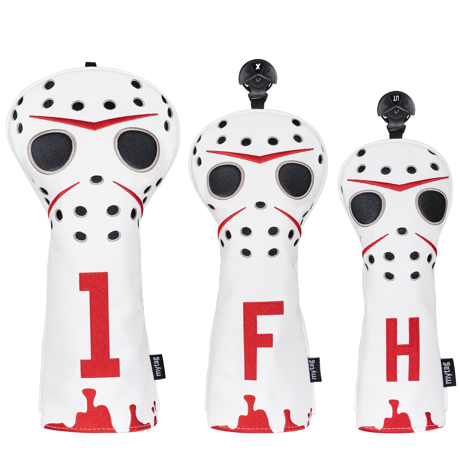 White PU Mask Head Cover Set