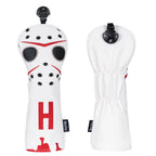 White PU Mask Head Cover Set
