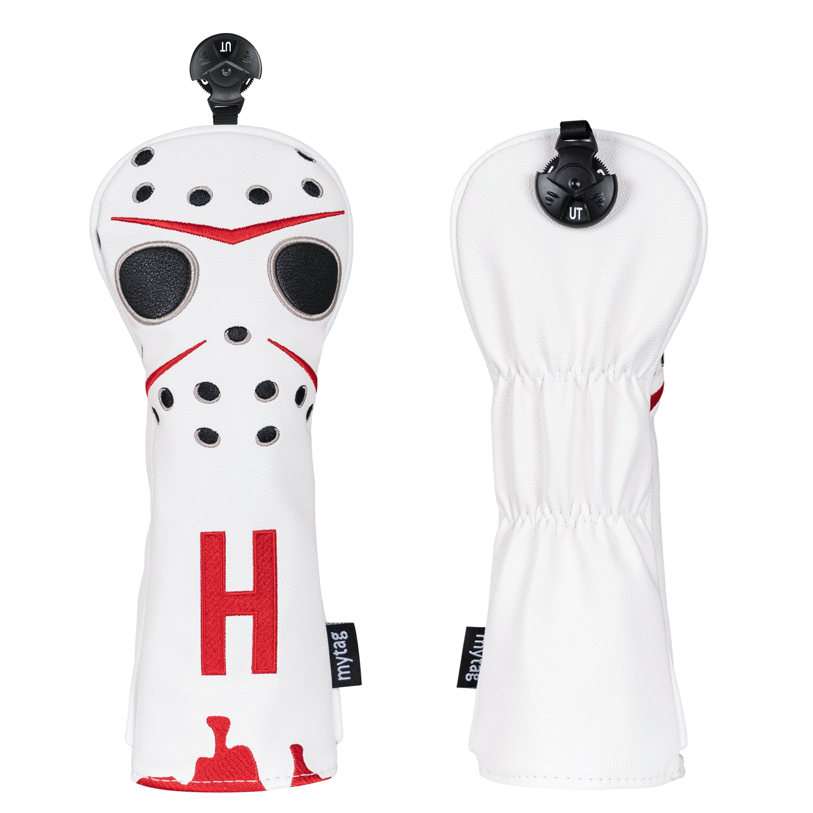White PU Mask Head Cover Set