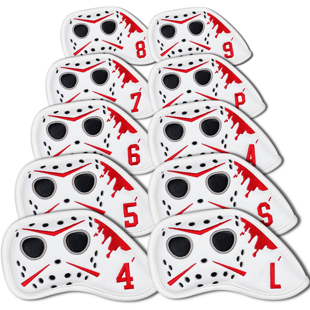 White PU Mask Head Cover Set