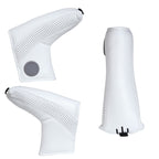 Vintage White Perforated Leather Magnetic Blade Putter Cover with Marker