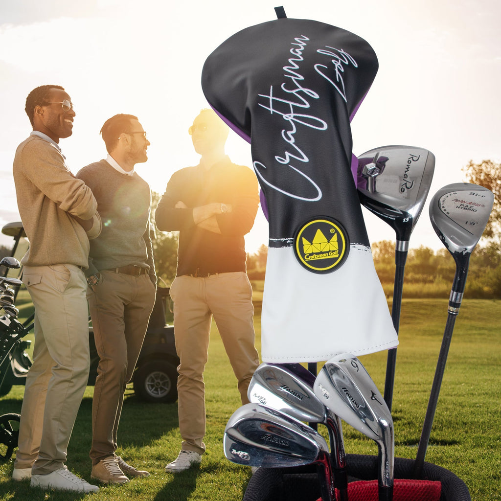 Black &Purple PU Driver Head Cover