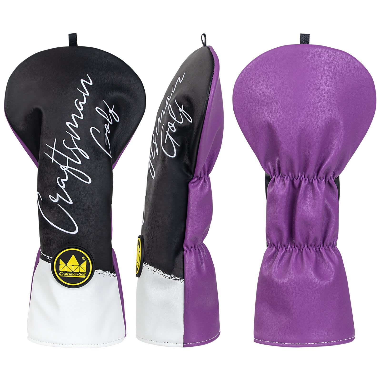 Black &Purple PU Driver Head Cover