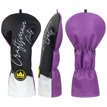 Black &Purple PU Driver Head Cover