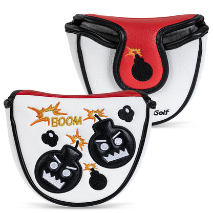 White Angry Bomb Mallet Putter Head Cover