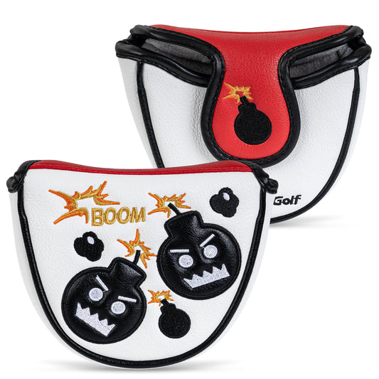 White Angry Bomb Mallet Putter Head Cover