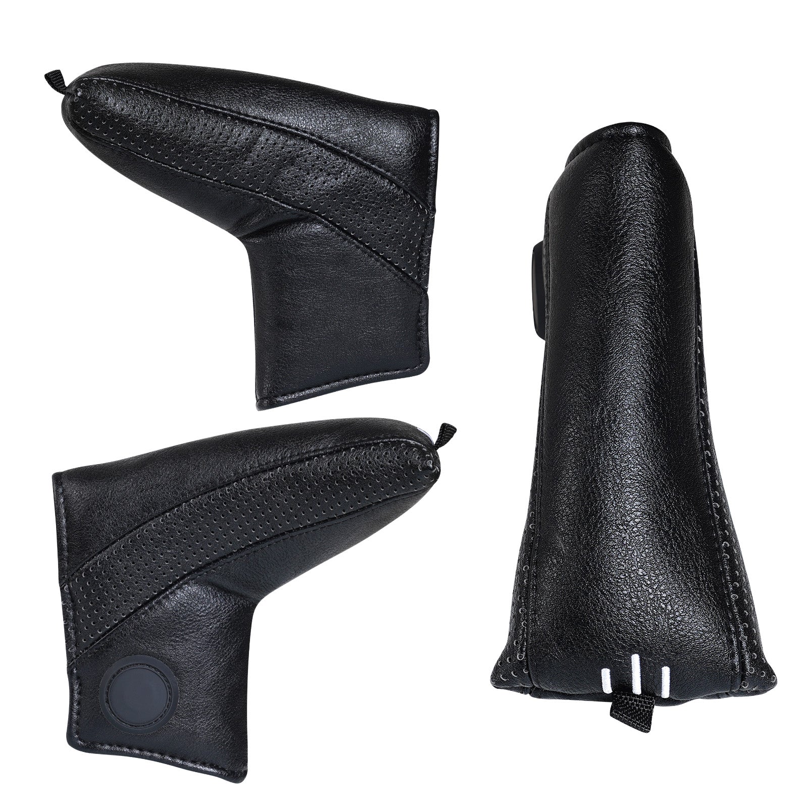 Leather Balck Magnetic Blade Putter Cover with Marker