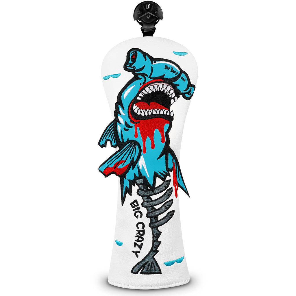 White PU Monster Fish Head Cover Set