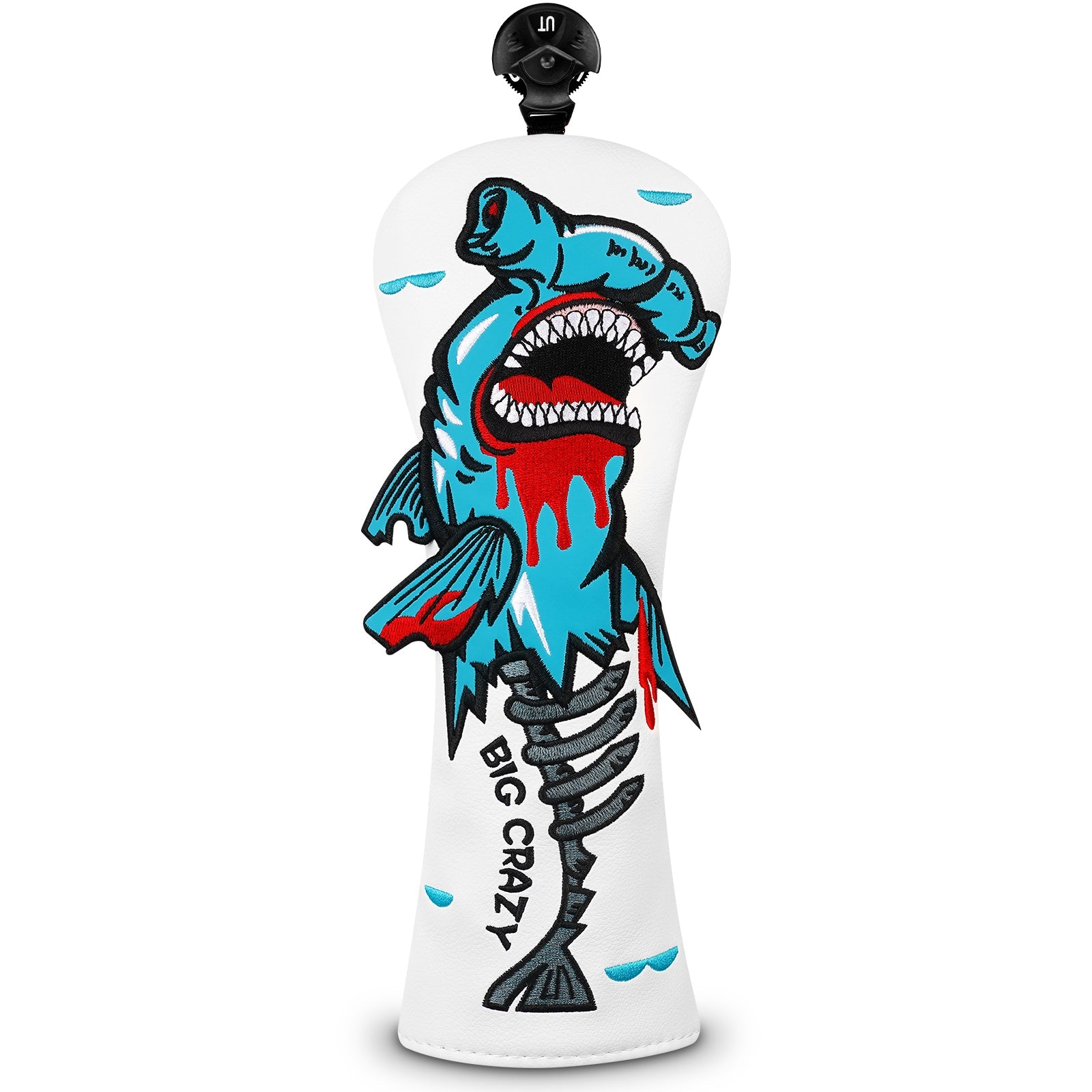 White PU Monster Fish Head Cover Set