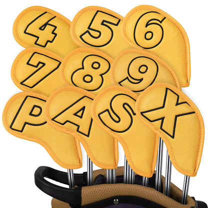 Yellow  PU Black Stitch Iron Cover10pcs£¨4-9,P,A,S,X£© Head Cover