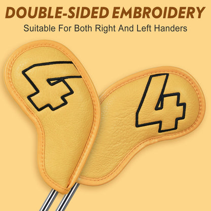 Yellow  PU Black Stitch Iron Cover10pcs£¨4-9,P,A,S,X£© Head Cover
