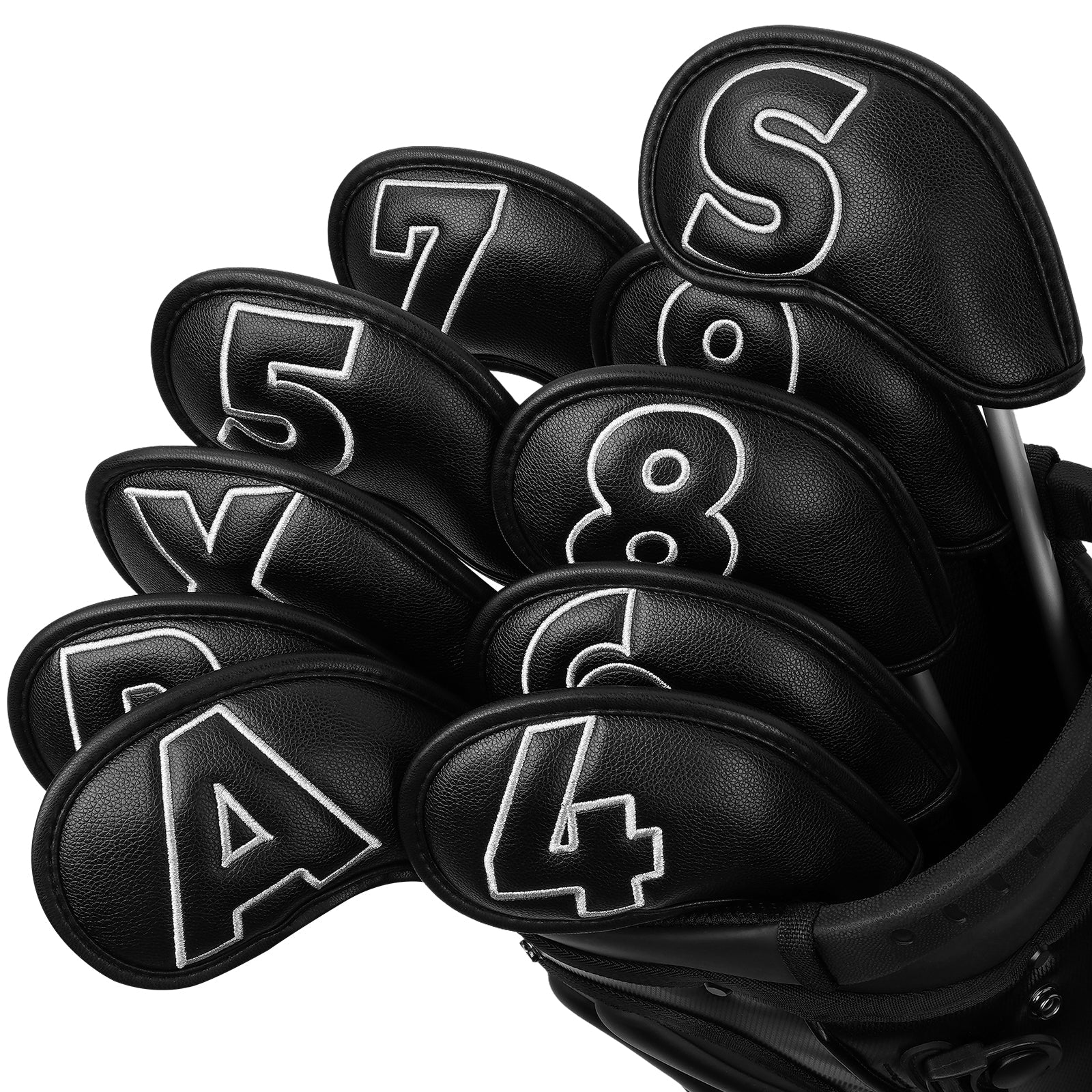 Black Silver Stitch iron 10pcs£¨4-9,P,A,S,X) Head Cover