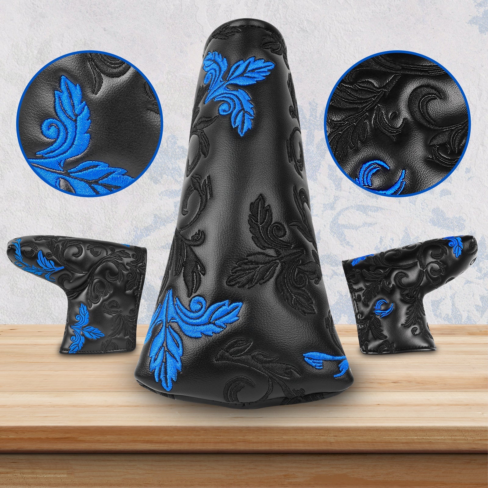 Black Flower Blade Head Cover