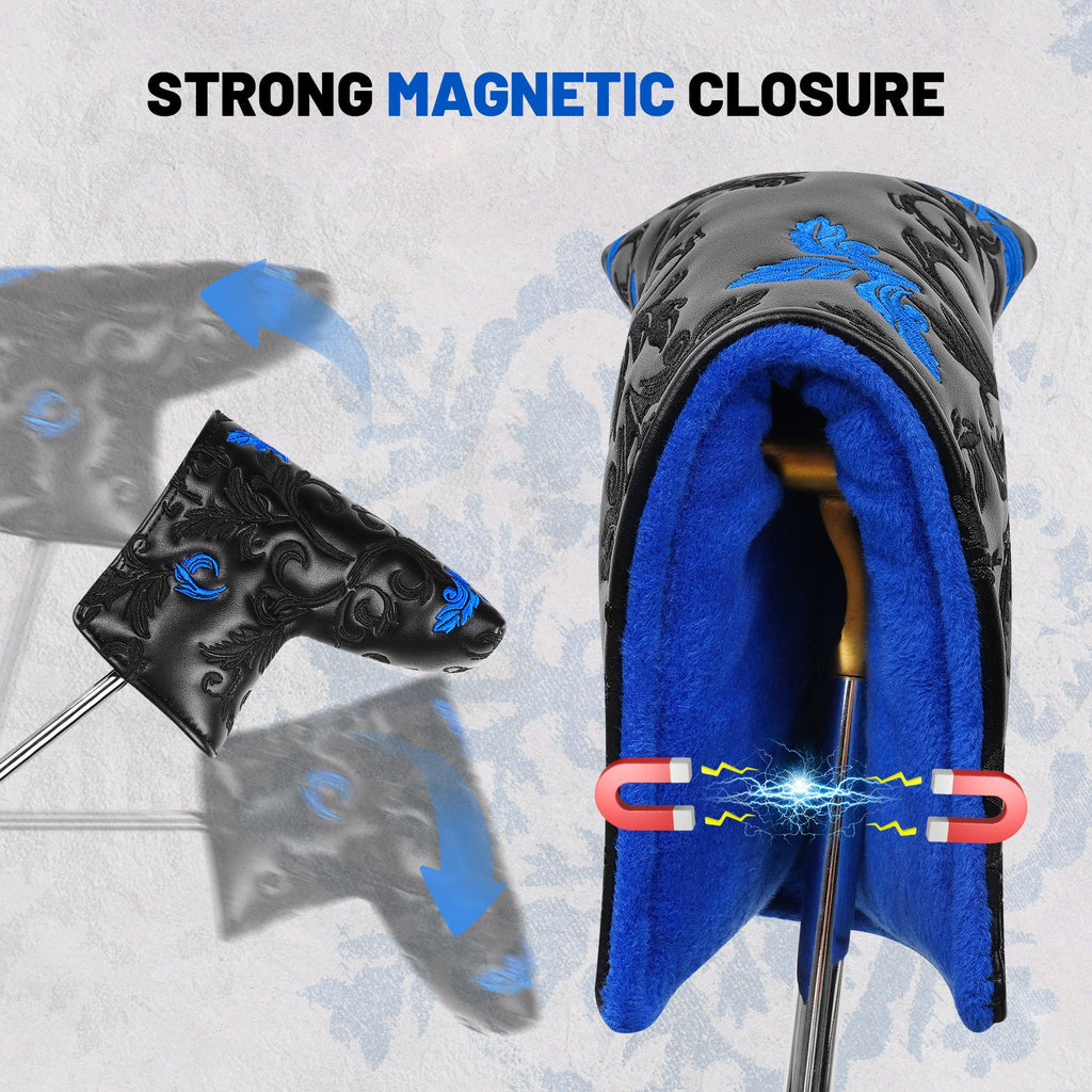 Black Flower Blade Head Cover