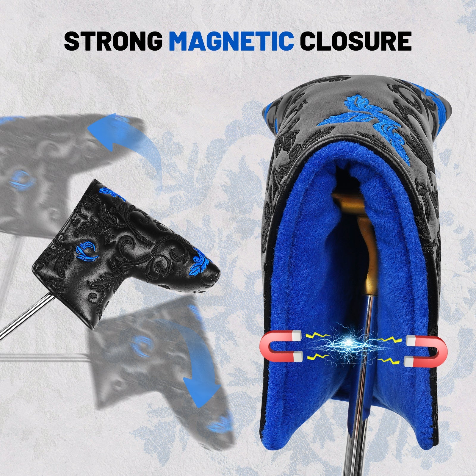 Black Flower Blade Head Cover