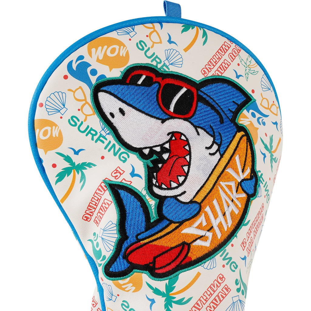 Sunglasses Shark Print Golf Head Cover Set