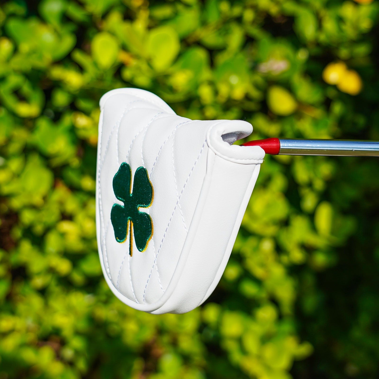 White PU Clover Mallet Head Cover