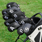 Black PU Alligator Lines Iron 11pcs(3-9,P,A,S,L) Head Cover
