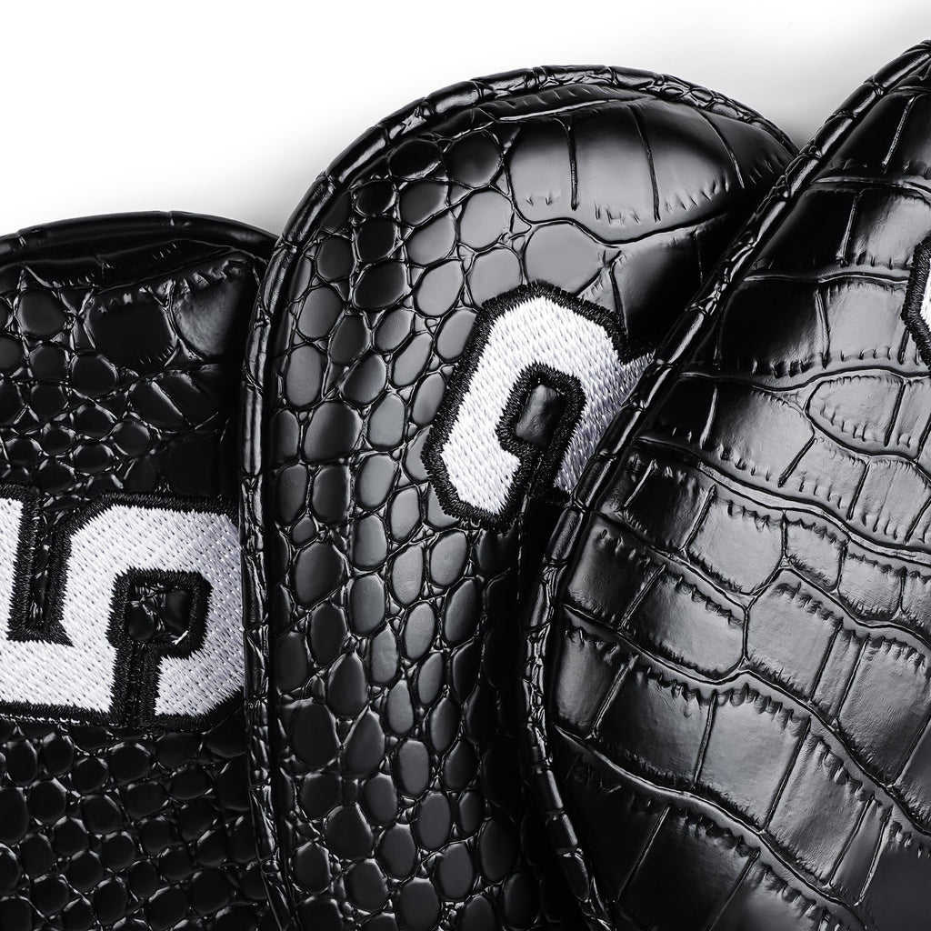 Black PU Alligator Lines Iron 11pcs(3-9,P,A,S,L) Head Cover