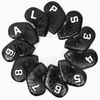 Black PU Alligator Lines Iron 11pcs(3-9,P,A,S,L) Head Cover