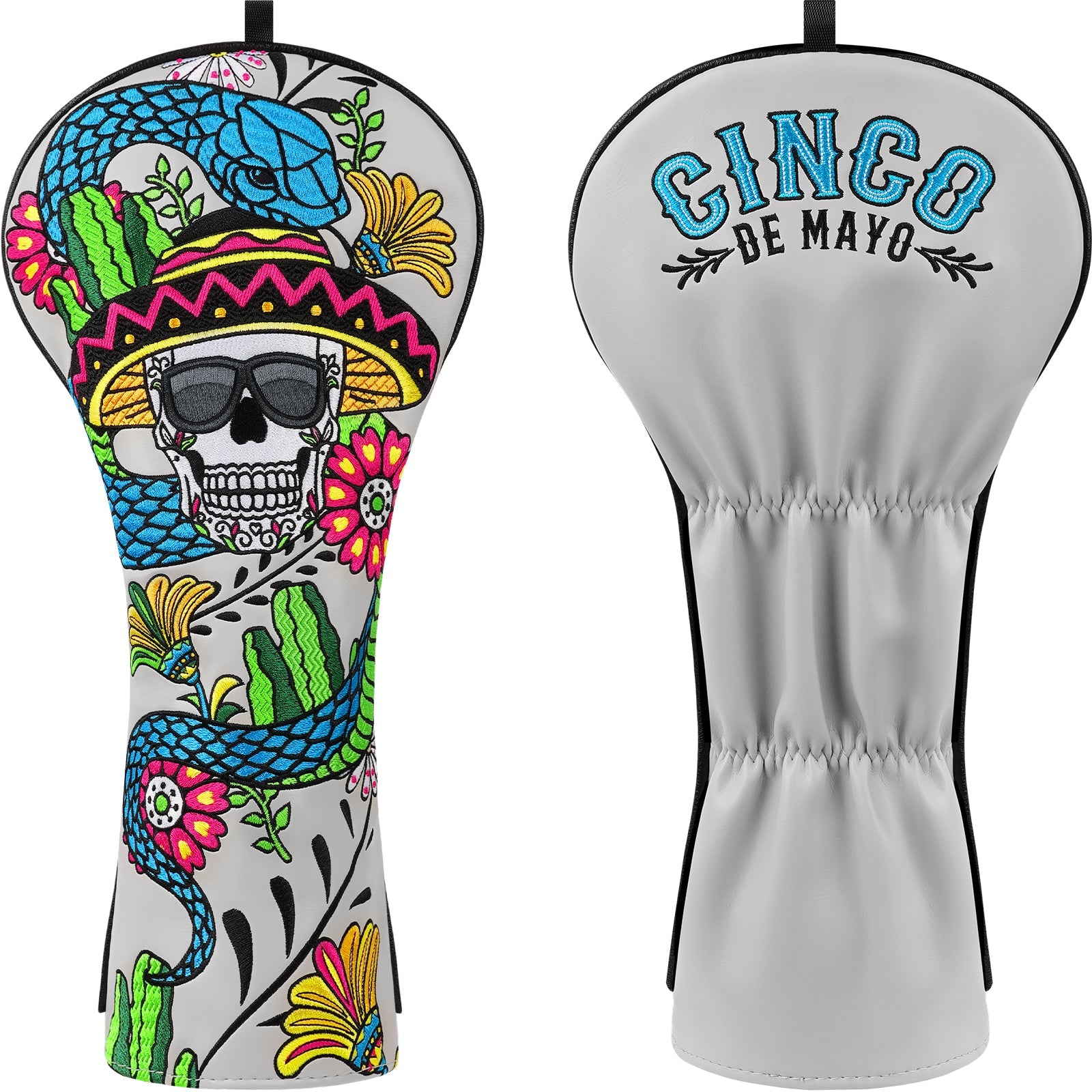 Grey PU Cinco Skull Driver Head Cover