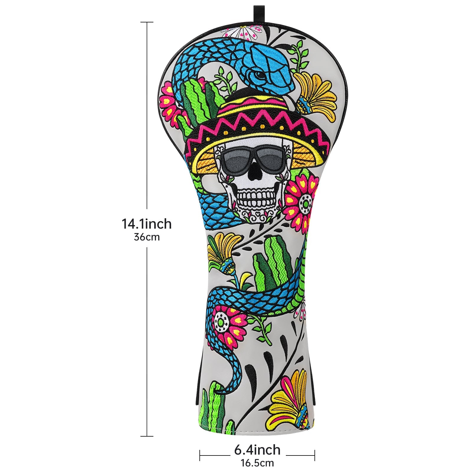 Grey PU Cinco Skull Driver Head Cover