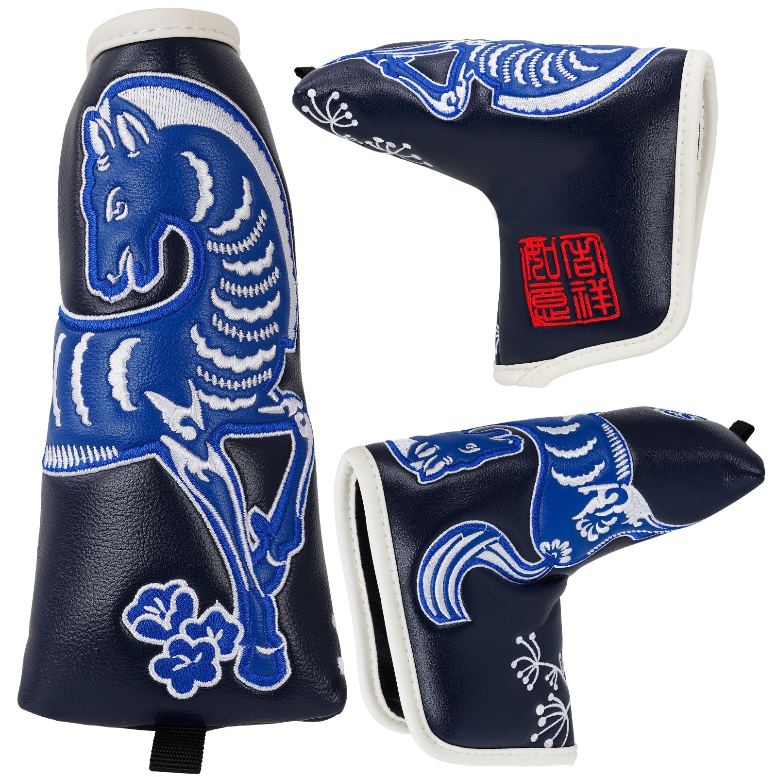 Navy Blue Ceramic Golf Head Cover Set