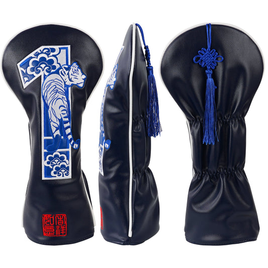 Navy Blue Ceramic Golf Head Cover Set