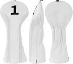 Vintage White Perforated Leather Wood Headcovers