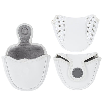 Perforated White Magnet Mallet Putter Cover