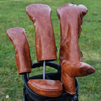 Custom Brown Oiled Leather Golf Head Cover