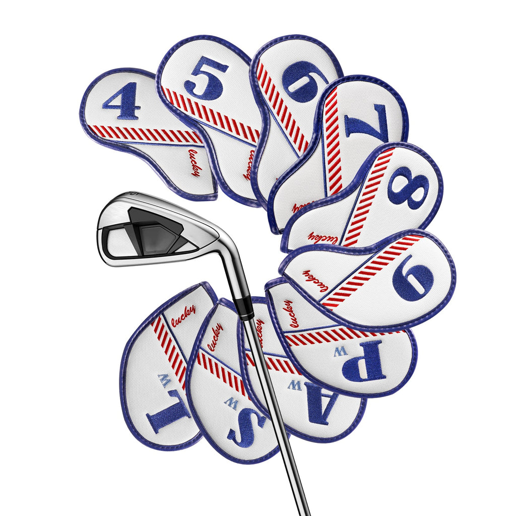 White Lucky Coin Embroidery Magnet Iron Cover Set 10pcs