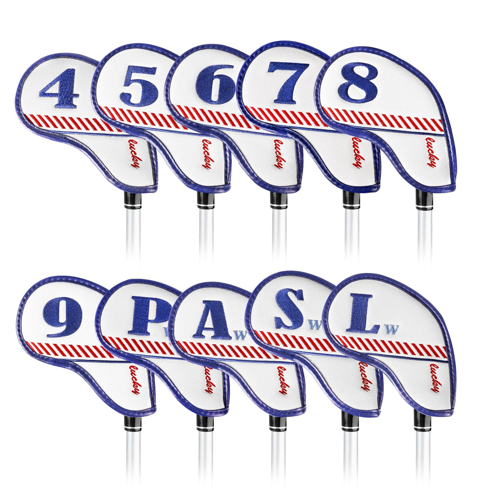 White Lucky Coin Embroidery Magnet Iron Cover Set 10pcs