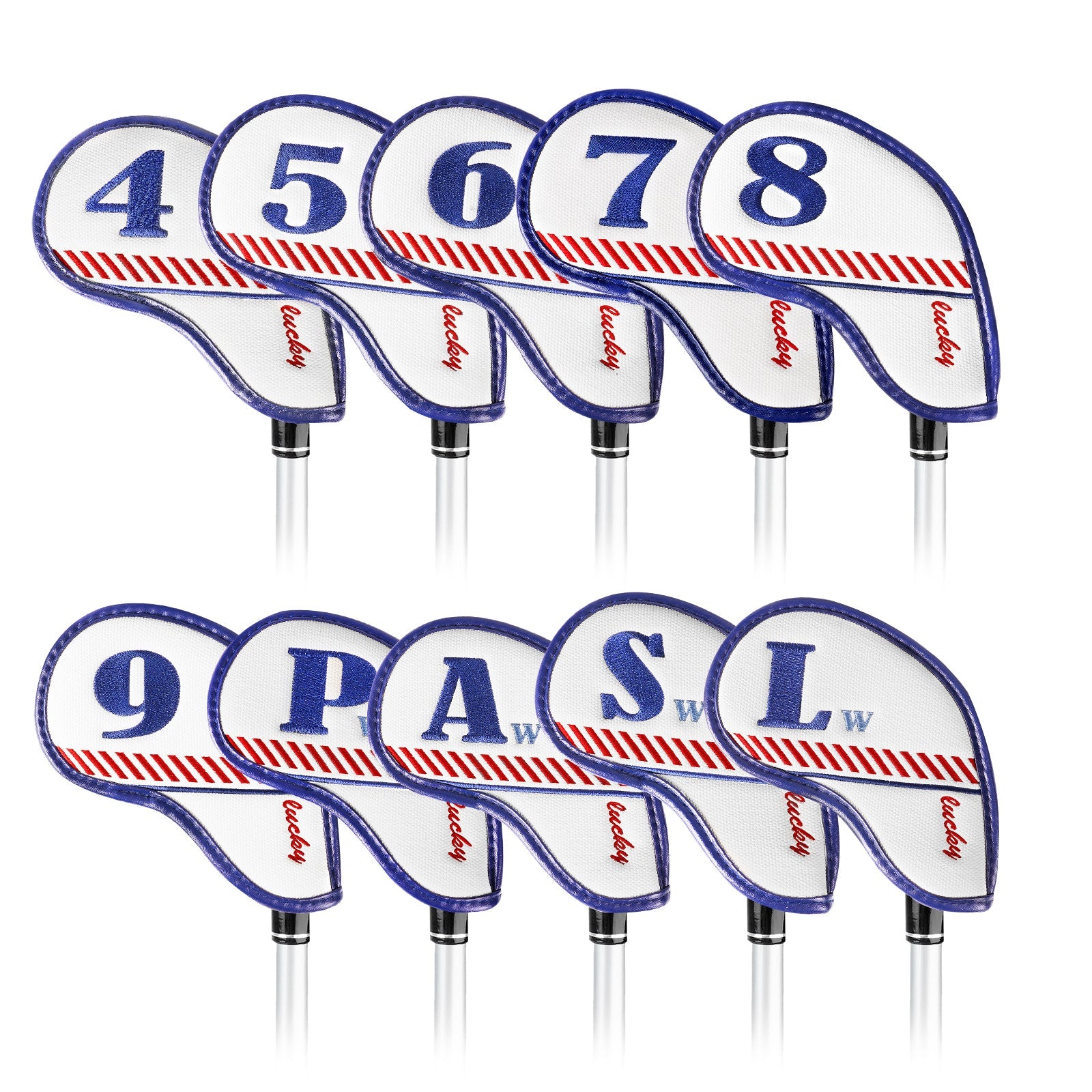 White Lucky Coin Embroidery Magnet Iron Cover Set 10pcs