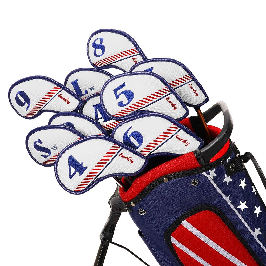 White Lucky Coin Embroidery Magnet Iron Cover Set 10pcs