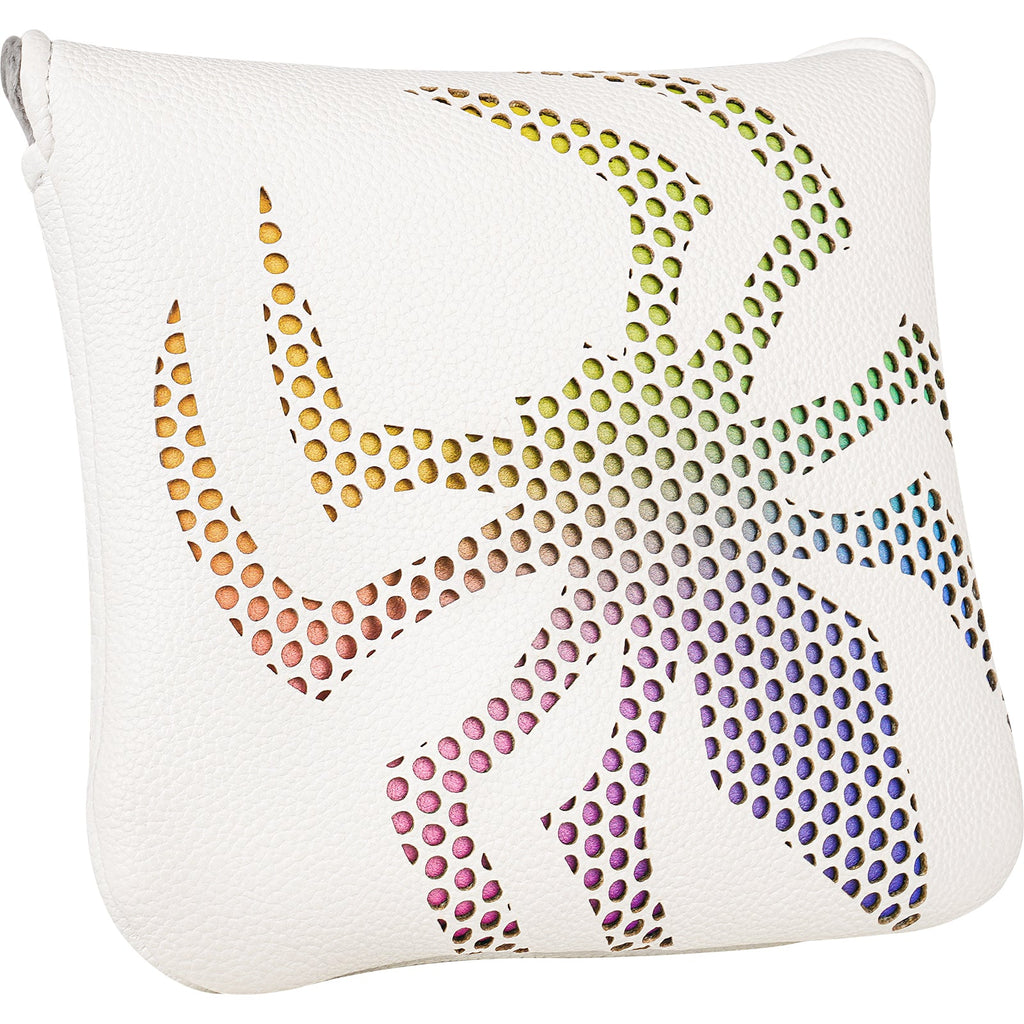 White PU Colorful Spider Square Head Cover