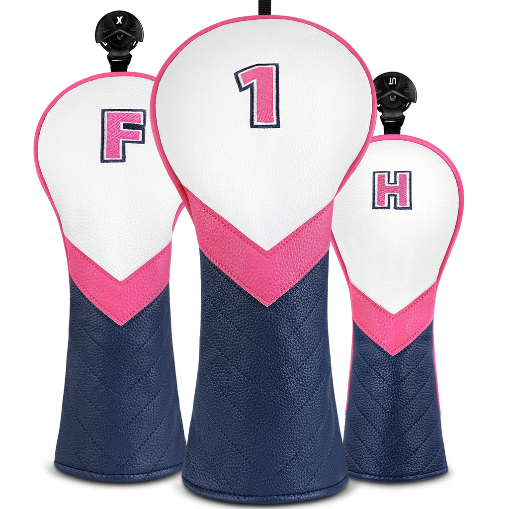 White Pink& Dark Blue Headcovers  £¨1¡¢F¡¢H) Head Cover