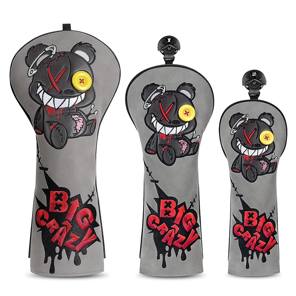 Grey Bear Head Cover Set