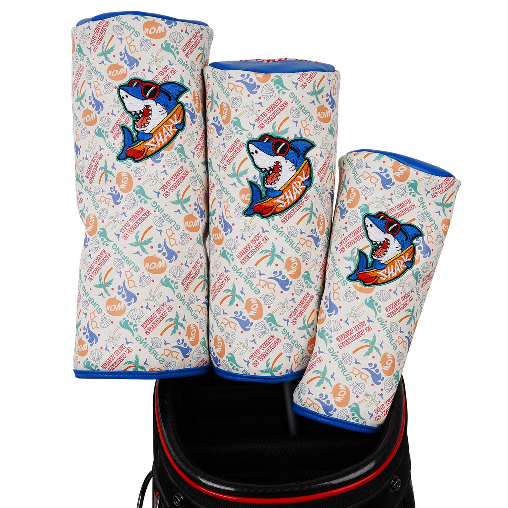 White Shark Straight Barrel Golf Head Cover Set