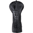 Bright Black Crocodile Golf Head Cover Set