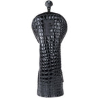 Bright Black Crocodile Golf Head Cover Set