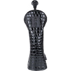 Bright Black Crocodile Golf Head Cover Set