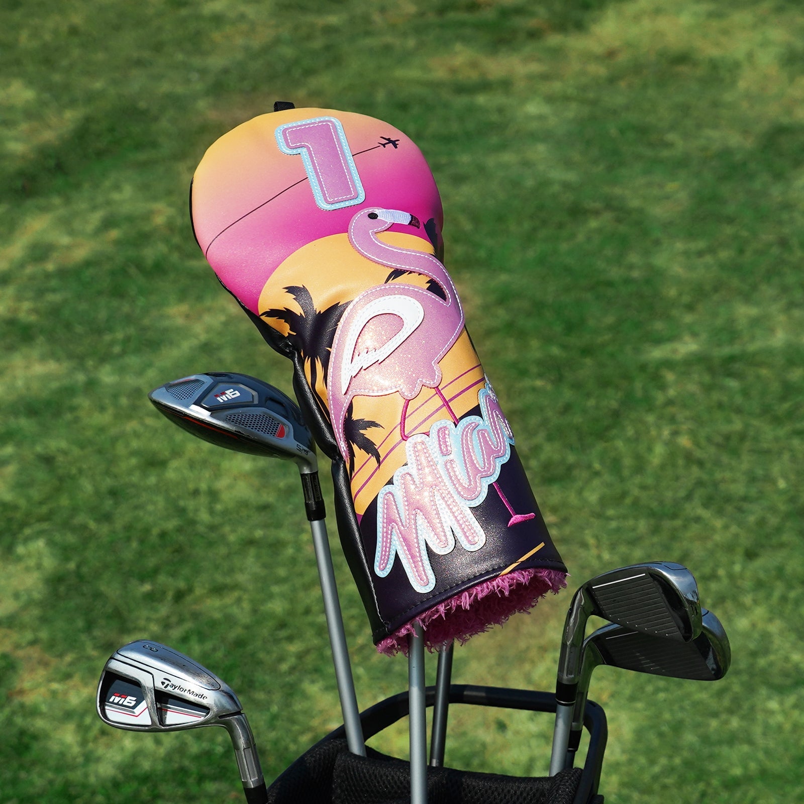 Miami Flamingo Driver Head Cover