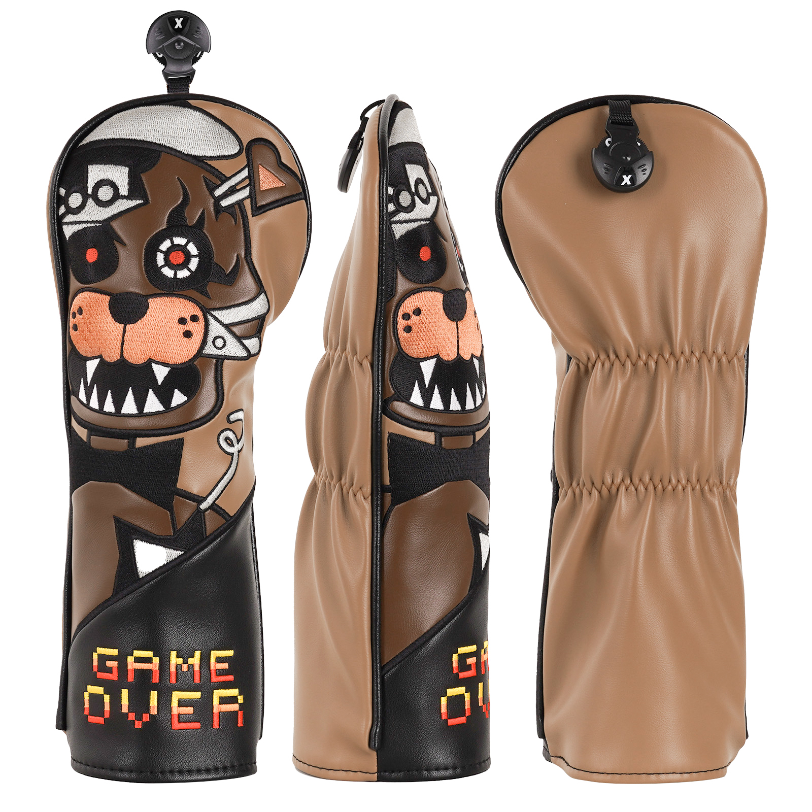 Brown Teddy Bear Embroidery Driver Fairway Hybrid Head Cover