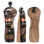 Brown Teddy Bear Embroidery Driver Fairway Hybrid Head Cover