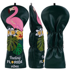 Dark Green Flamingo Driver Head Cover
